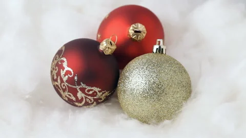 Gold and red Bauble Stock Footage 91533384