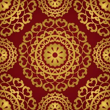 Gold and red pattern. Stock Illustration