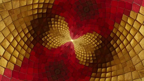 Gold and red tile background Vidéo 325330531