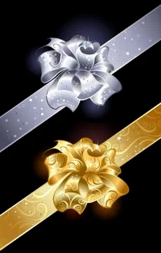Gold and silver bow Stock Illustration