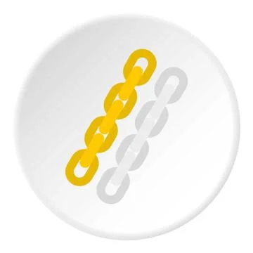 Gold and silver chain icon circle Stock Illustration