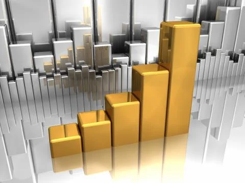 Gold and silver charts Stock Illustration