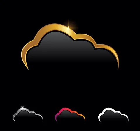 Gold and silver cloud vector sign Stock Illustration