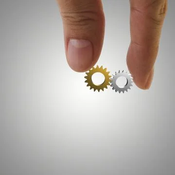 Gold and silver cogs Stock Illustration