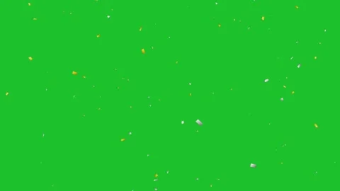 Gold and silver confetti falling down isolated on green screen background f.. Stock Footage 341012921