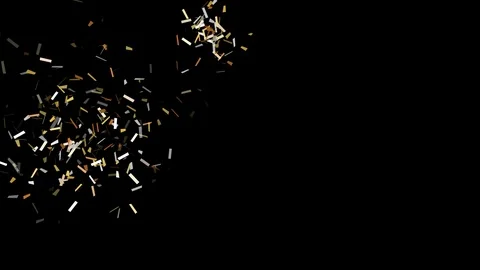 Gold and silver confetti - seamless looping, alpha and 4K Stock Footage