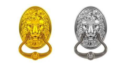 Gold and silver doorknocker Stock Illustration