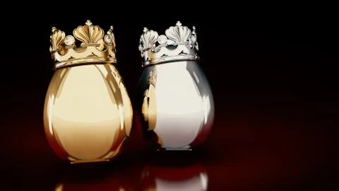 Gold and silver eggs. 3D Rendering Stock Illustration