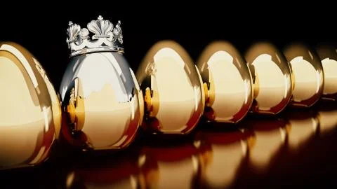 Gold and silver eggs. 3D Rendering Stock Illustration
