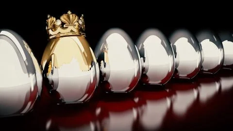 Gold and silver eggs. 3D Rendering Stock Illustration