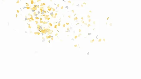 Gold and silver heart shape confetti – seamless loop, alpha Stock Footage 96063802