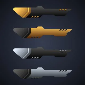 Gold and silver lower third title banner bar for video stream and broadcast Stock Illustration