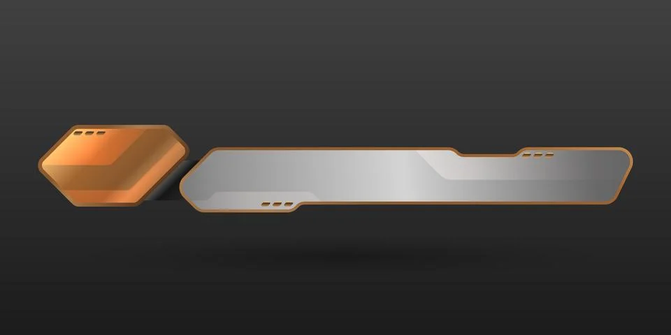 Gold and silver lower third banner for screen broadcast title Illustrazione stock
