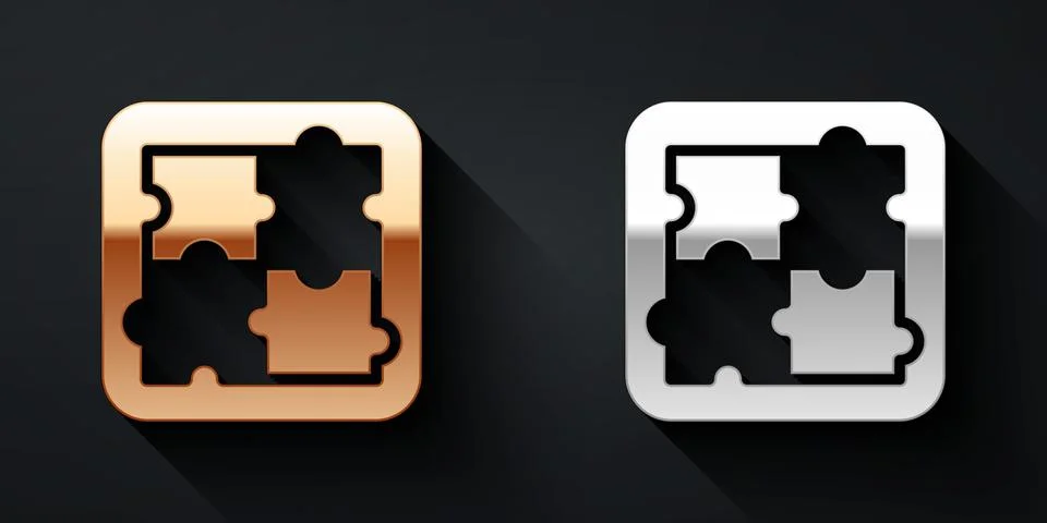 Gold and silver Solution to the problem in psychology icon isolated on black Stock Illustration