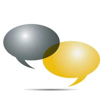 Gold and silver speech bubbles Stock Illustration