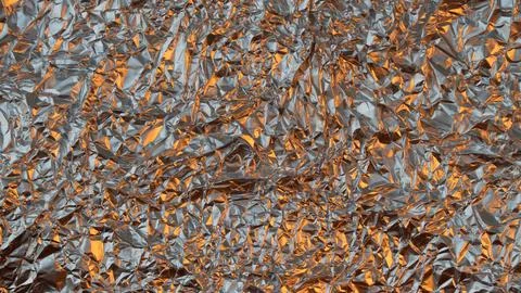 Gold and Silver Tecture Background Rumpled Foil with Soft Light Stock Photos
