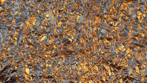 Gold and Silver Tecture Background Rumpled Foil with Soft Light Stock Photos