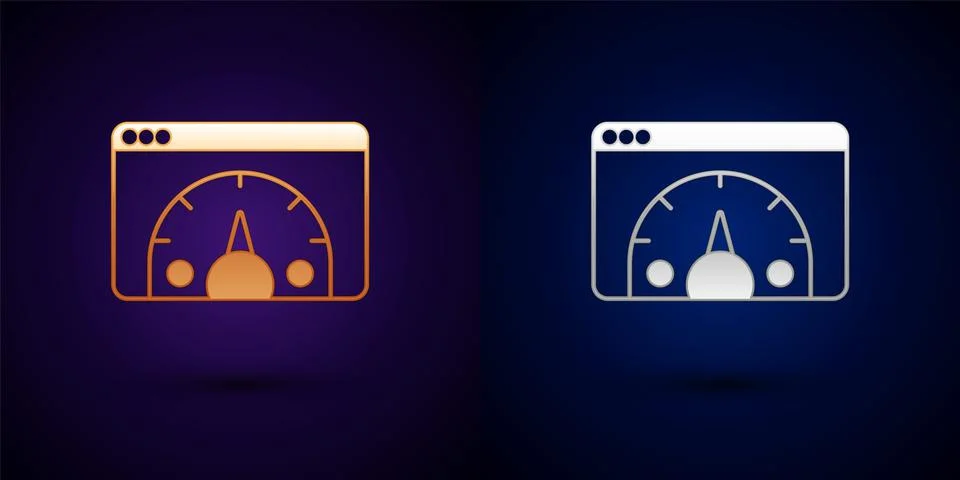 Gold and silver Web analytics information and development website statistic icon Illustrazione stock