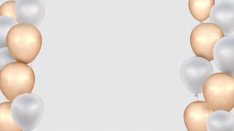 Gold and white balloons frame on a seamless loop Stock Footage 302993558