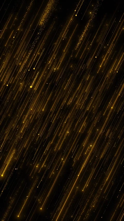 Gold angled speed line background glowing particle trails, black depth, and prem Stock Footage 340419894