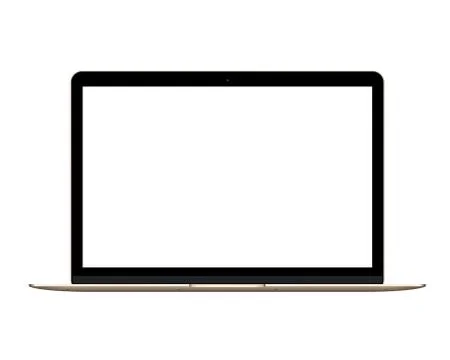 Gold Apple The New MacBook notebook computer mockup Stock Illustration