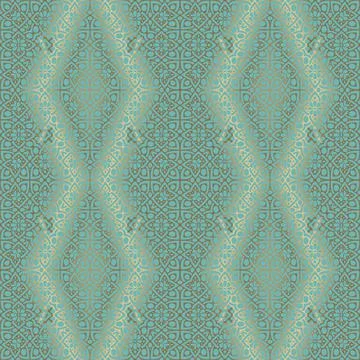 Gold arabesque seamless pattern. Ornamental 3d background. Repeat colorful ve Stock Illustration