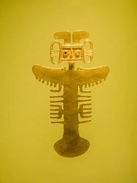 Gold artifact, Pre-Columbian artefact, Museo de Oro, Gold Museum, Bogota, Col Stock Photos