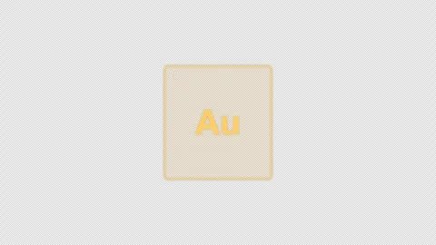 Gold Au Periodic Table Element Tile Clean No Text Animation Video Overlay Alpha Stock-Footage 339367103