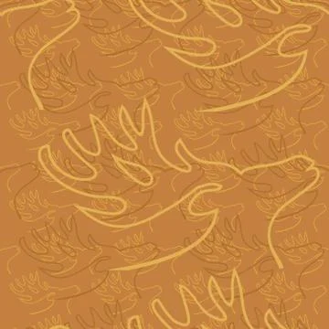 Gold autumn seamless pattern Stock Illustration
