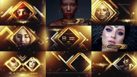 Gold Awards Package After Effects stock