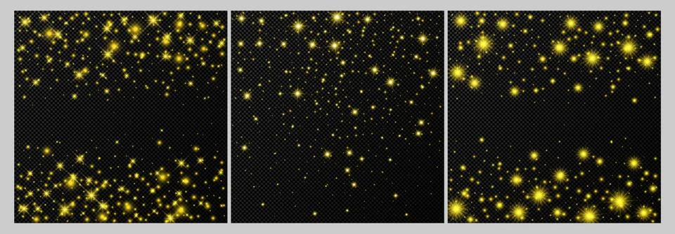 Gold backdrop with stars and dust sparkles Stock Illustration