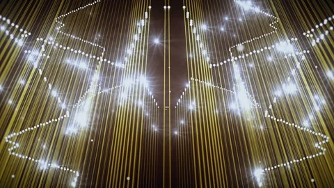 Gold Background Beautiful Lines Particles Flashing Awards Stock Footage 87010639