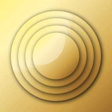 Gold background from circles with shadow. Vector illustration Stock Illustration