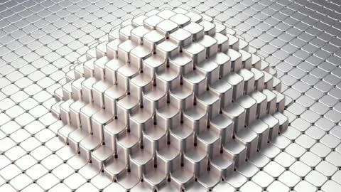 Gold background with gemmetric forms. 3d illustration, 3d rendering. Stock Illustration