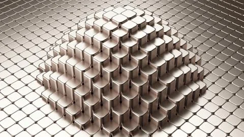 Gold background with gemmetric forms. 3d illustration, 3d rendering. Stock Illustration