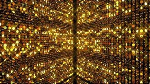 Gold background from many glittering coins, computer generated. 3d rendering Stock Footage 147100166
