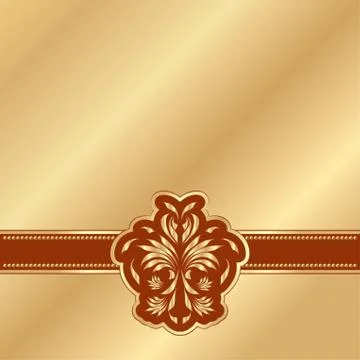 Gold background with a red victorian pattern Stock Illustration