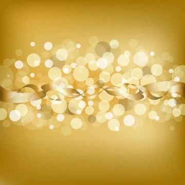 Gold background with ribbon Stock Illustration