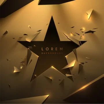 Gold background with star shape hole Stock Illustration