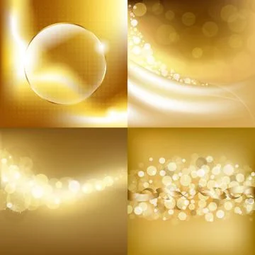 Gold backgrounds set Stock Illustration