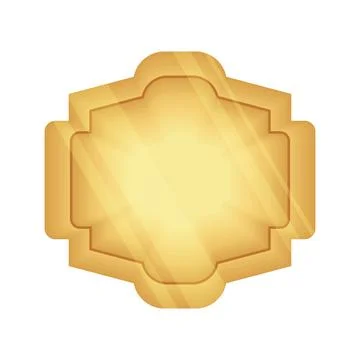 Gold badge flat icon Stock Illustration