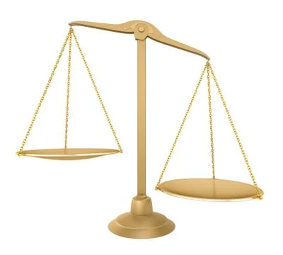 Gold balance. Front View Stock Illustration