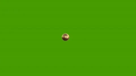 Gold Ball for golf on a green background Video stock 35009455