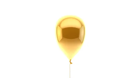 Gold ballon 3d animation Stock Footage 48750898
