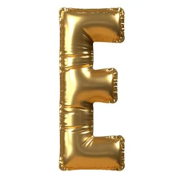 Gold Balloon Letter E Stock Illustration