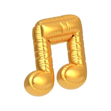 Gold Balloon in Musical Note Shape Stock Illustration