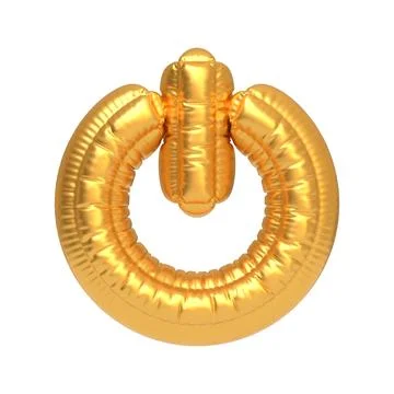 Gold balloon shaped as power button symbol Stock Illustration