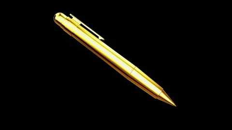 Gold ballpoint pen Video stock 49508520