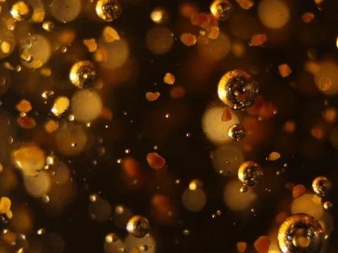 Gold balls bubbles abstract macro different ways colors Stock Photos