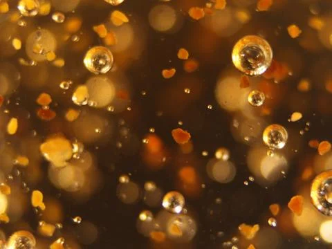 Gold balls bubbles abstract macro different ways colors Fotos Stock